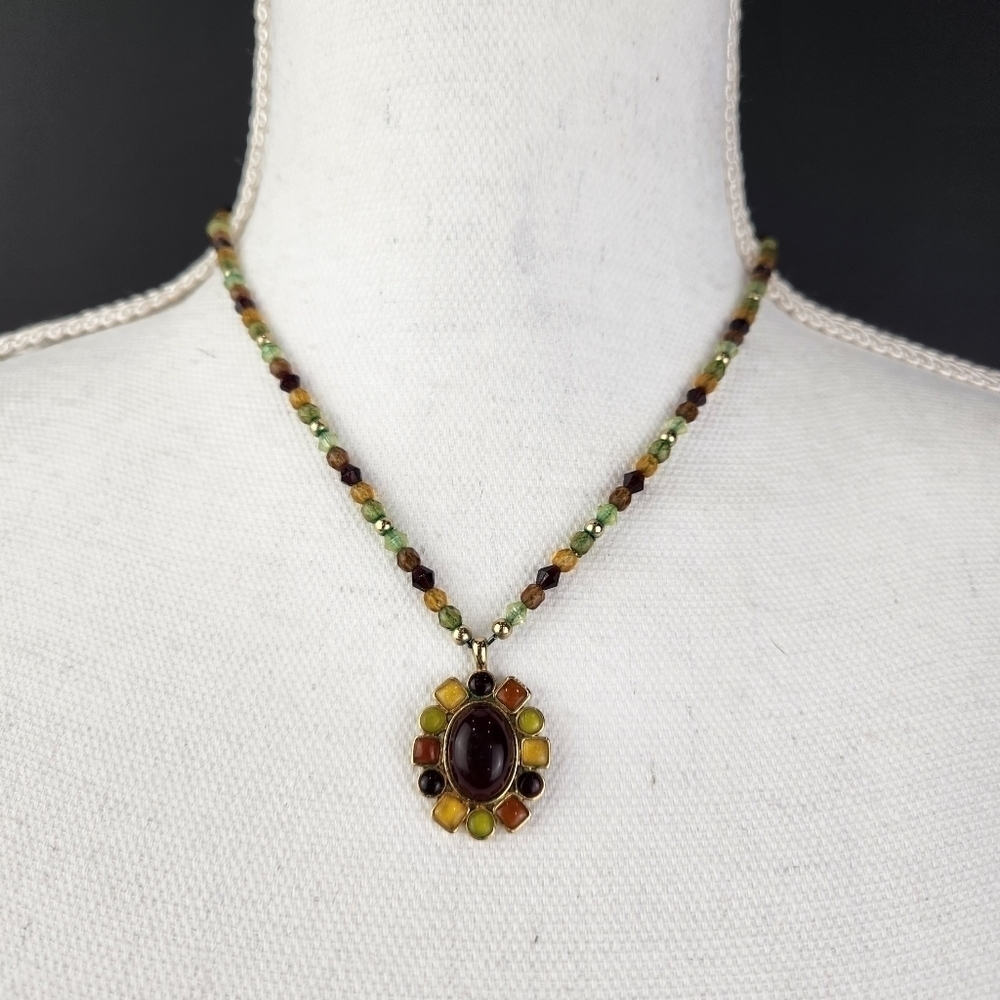 VIDA Jewels Multi-colored Stones Necklace Choker with Extender Chain 16"-17.5"